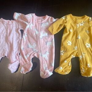 Carter's Pink and Yellow Footies Set of 3